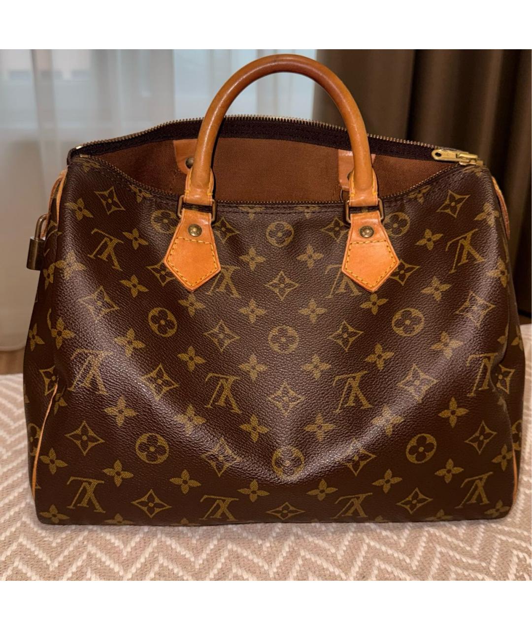 LOUIS VUITTON Коричневая канва сумка с короткими ручками, фото 3