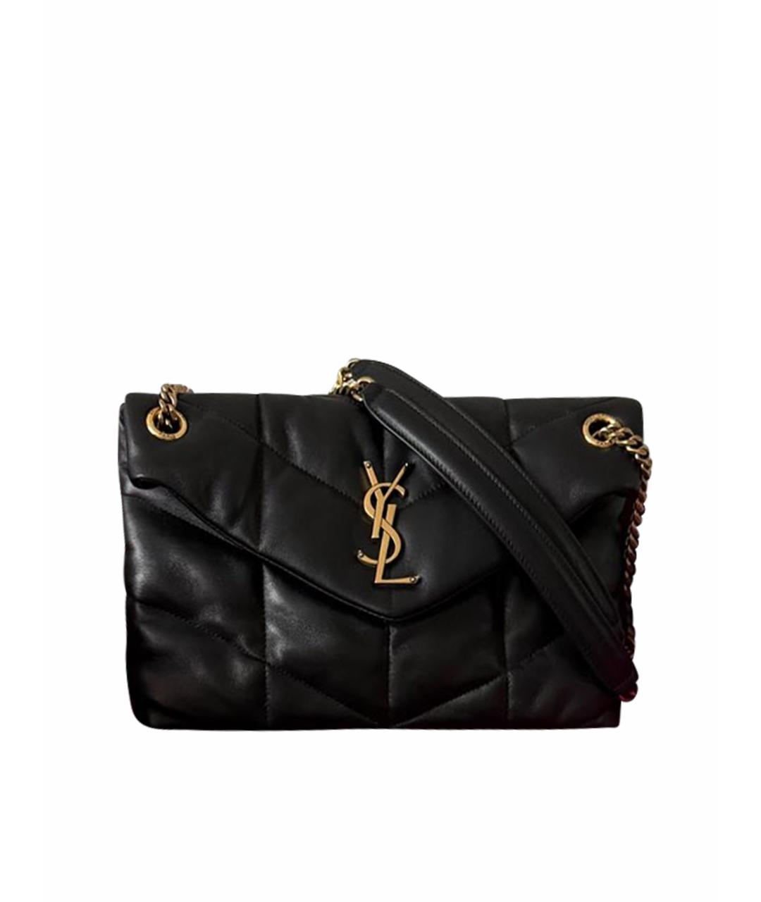 SAINT LAURENT Черная кожаная сумка через плечо, фото 1