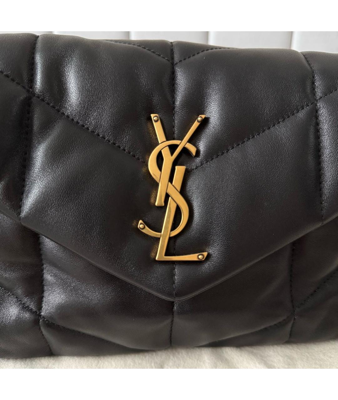 SAINT LAURENT Черная кожаная сумка через плечо, фото 5
