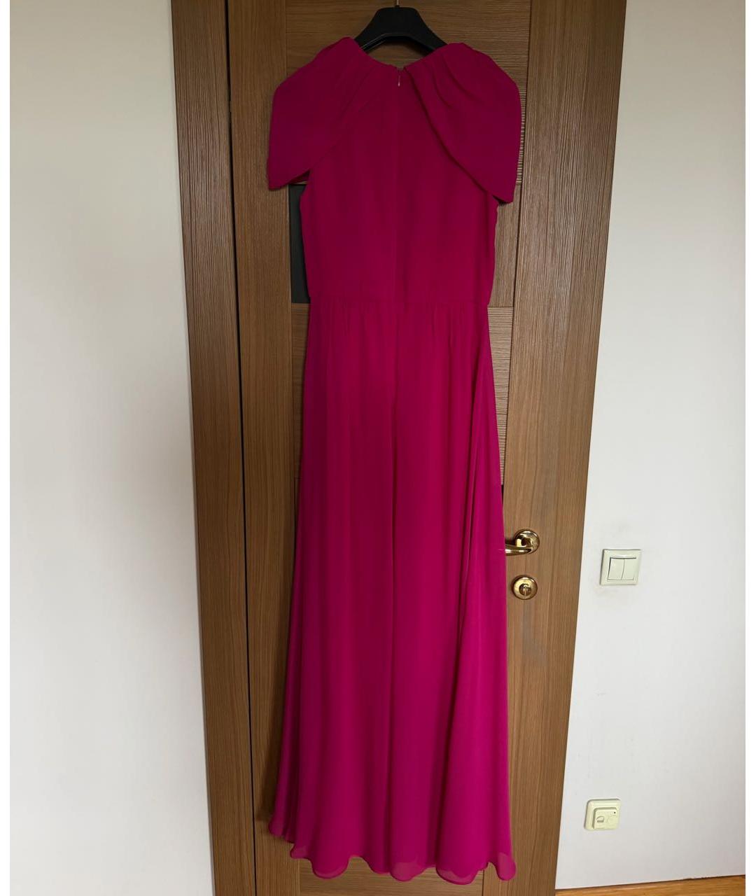 MAX MARA STUDIO Фуксия шелковое коктейльное платье, фото 3