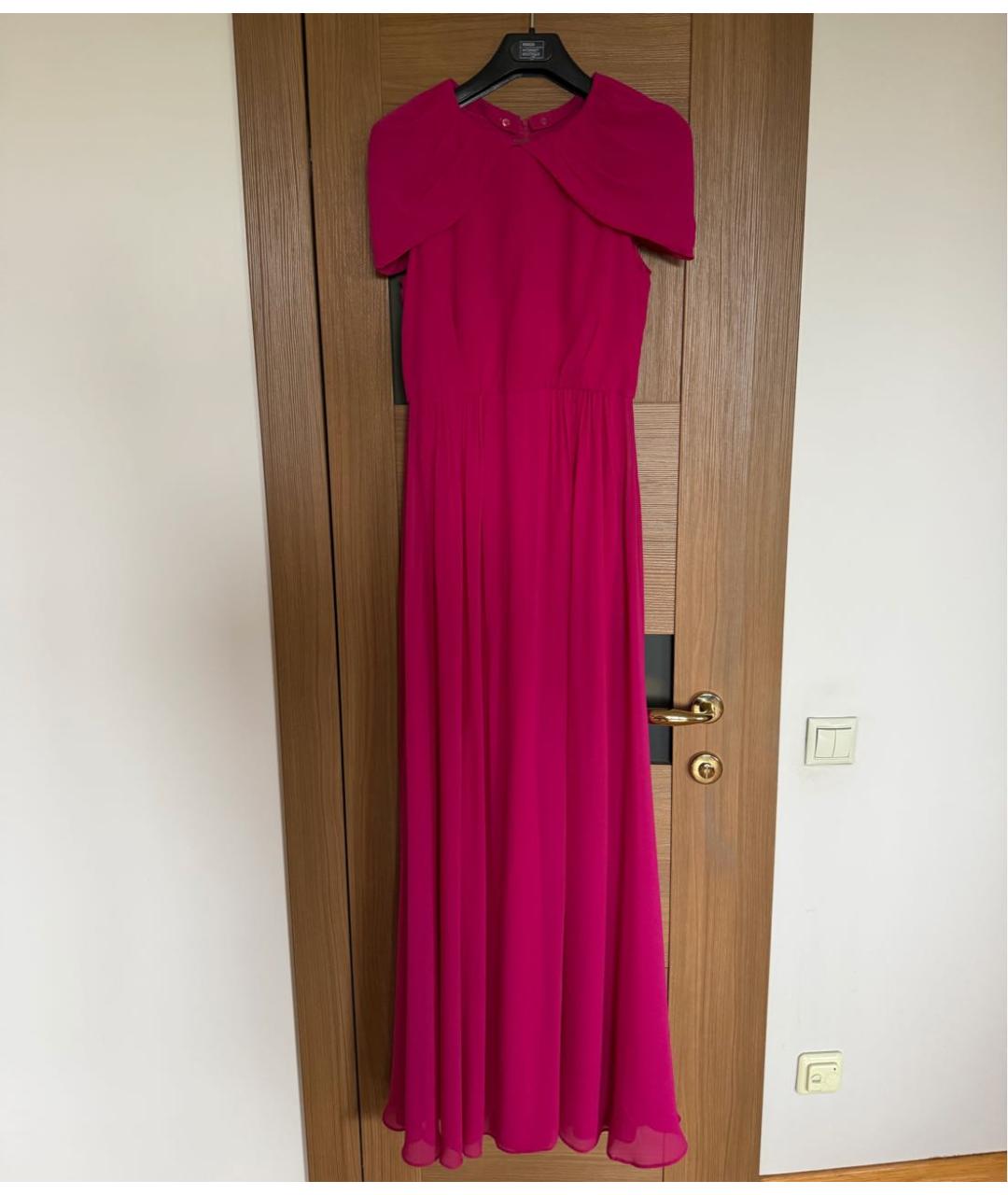 MAX MARA STUDIO Фуксия шелковое коктейльное платье, фото 2