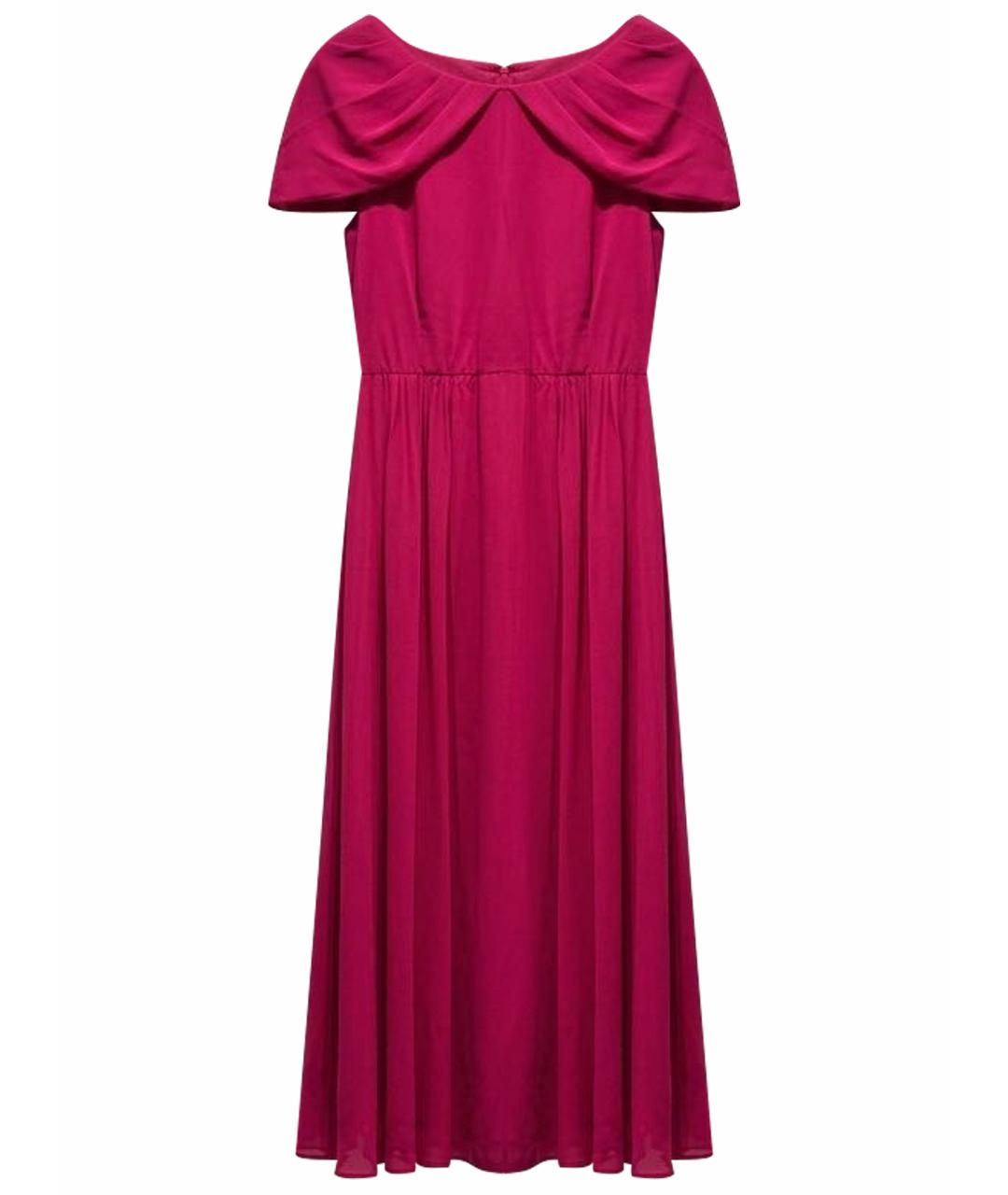 MAX MARA STUDIO Фуксия шелковое коктейльное платье, фото 1