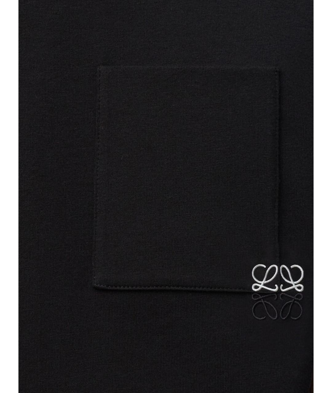 LOEWE Черная хлопковая футболка, фото 4