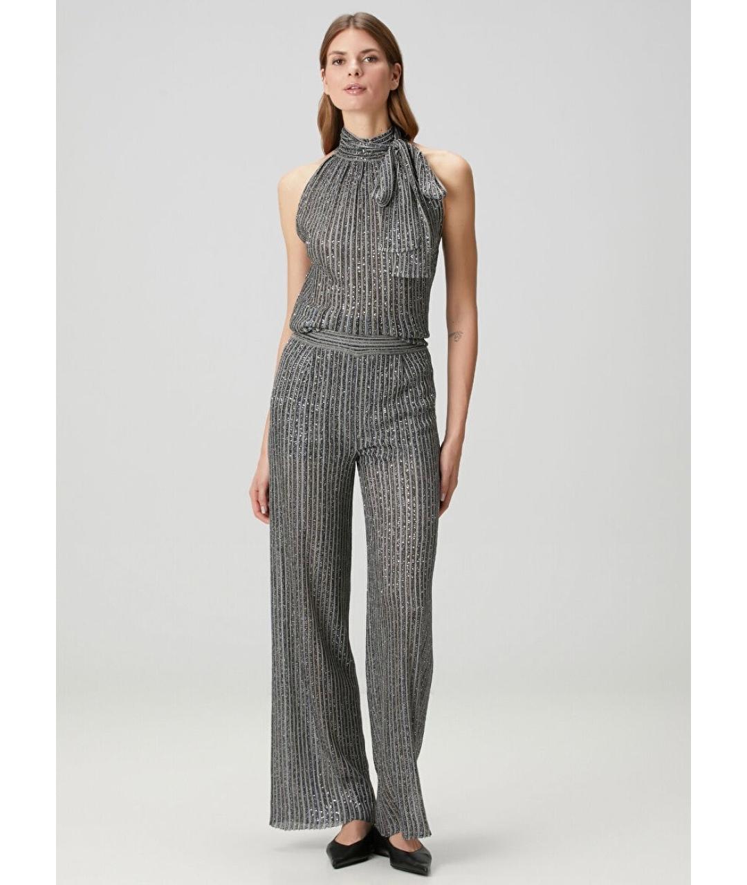 MISSONI Серебряные вискозные брюки широкие, фото 6
