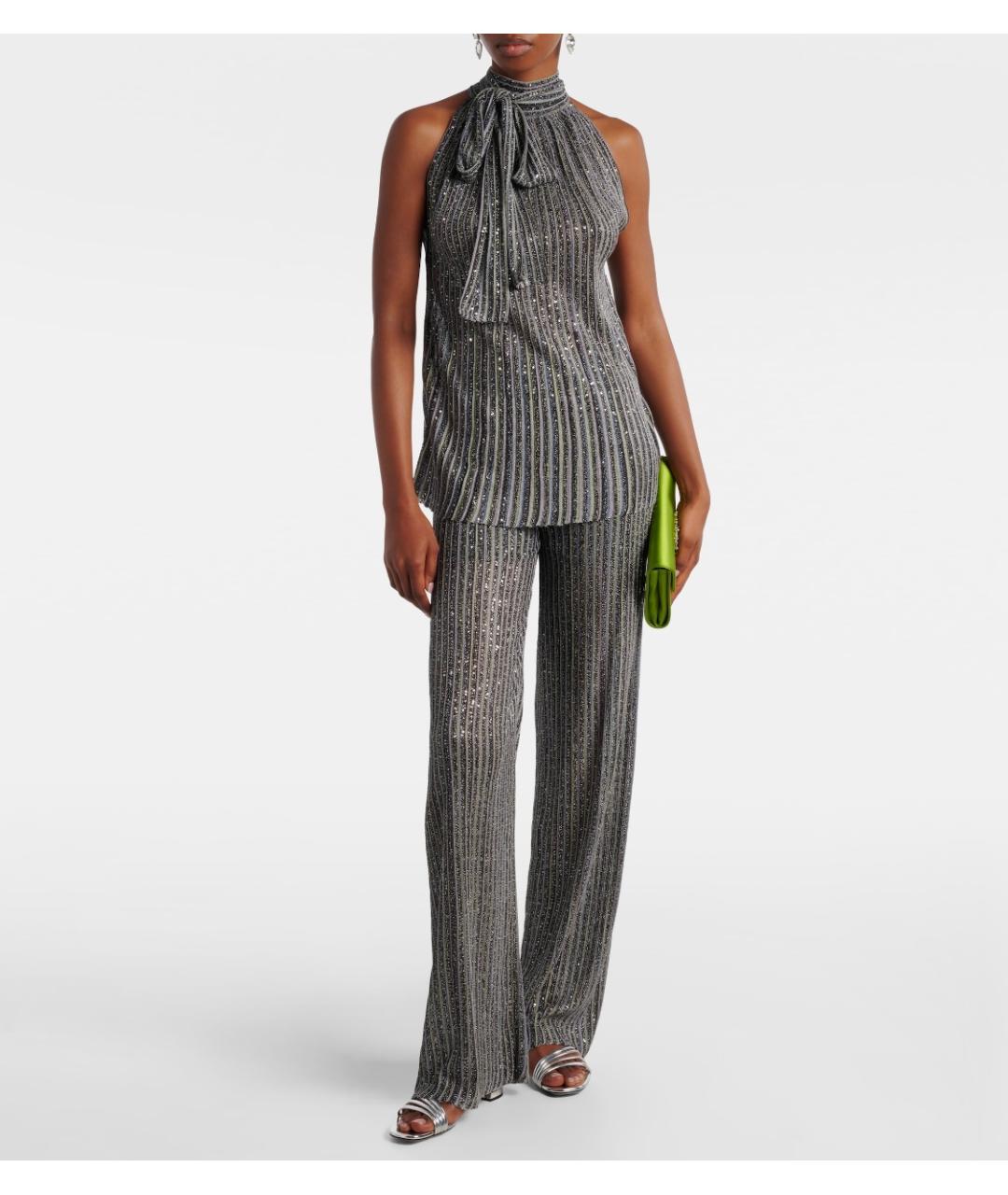 MISSONI Серебряные вискозные брюки широкие, фото 2