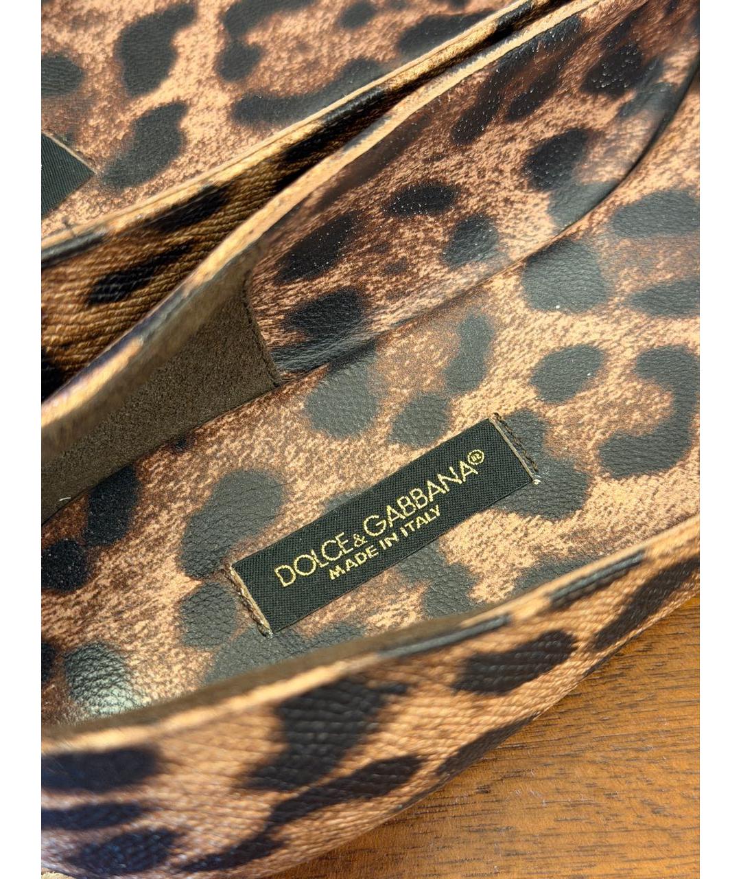 DOLCE&GABBANA Коричневые кожаные балетки, фото 5
