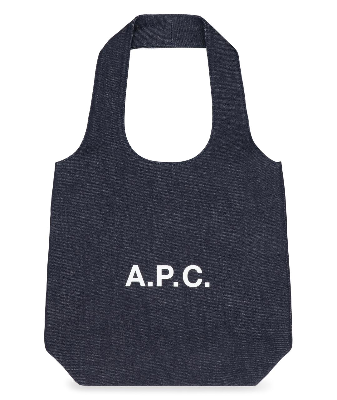 A.P.C. Синяя хлопковая сумка тоут, фото 1