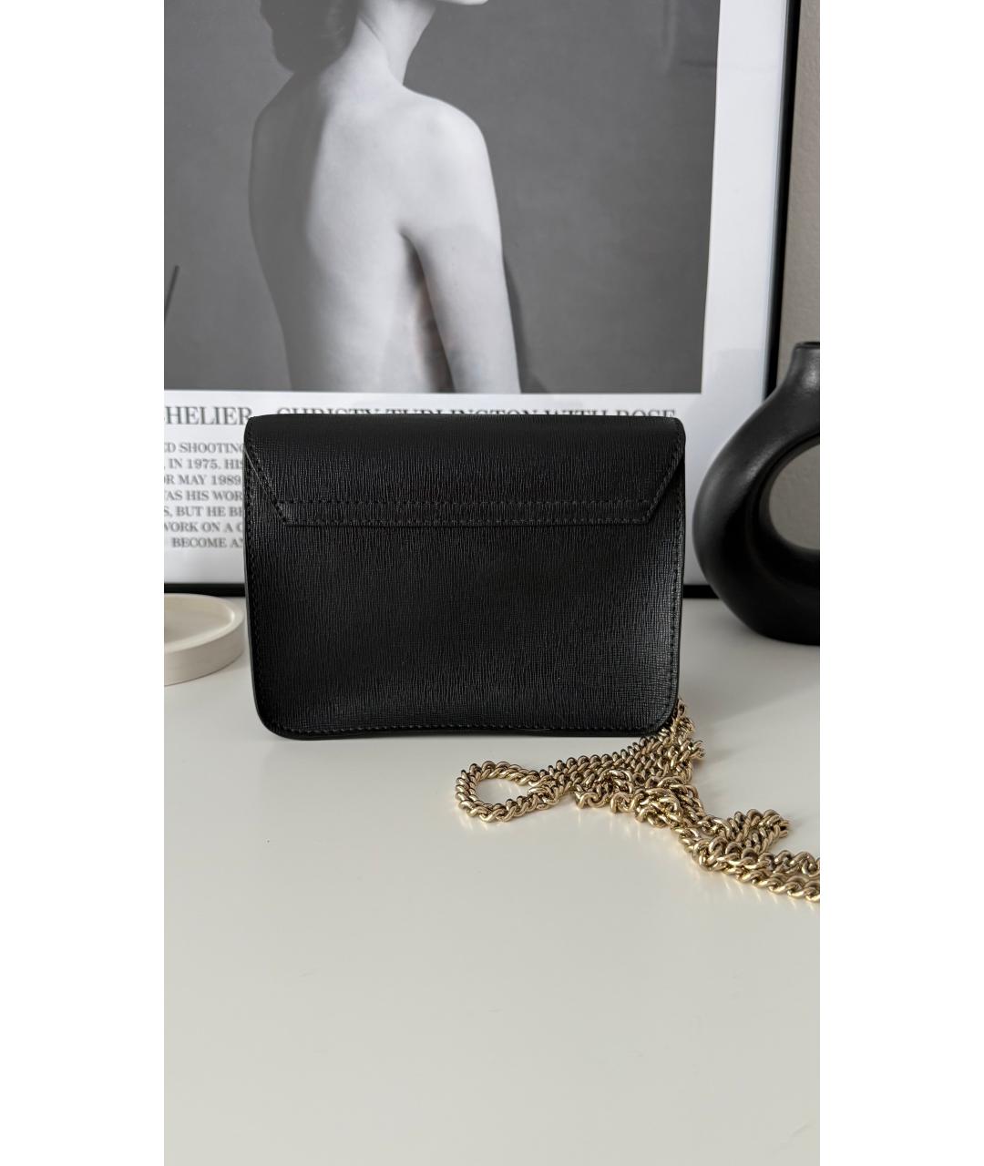 FURLA Черная кожаная сумка через плечо, фото 3