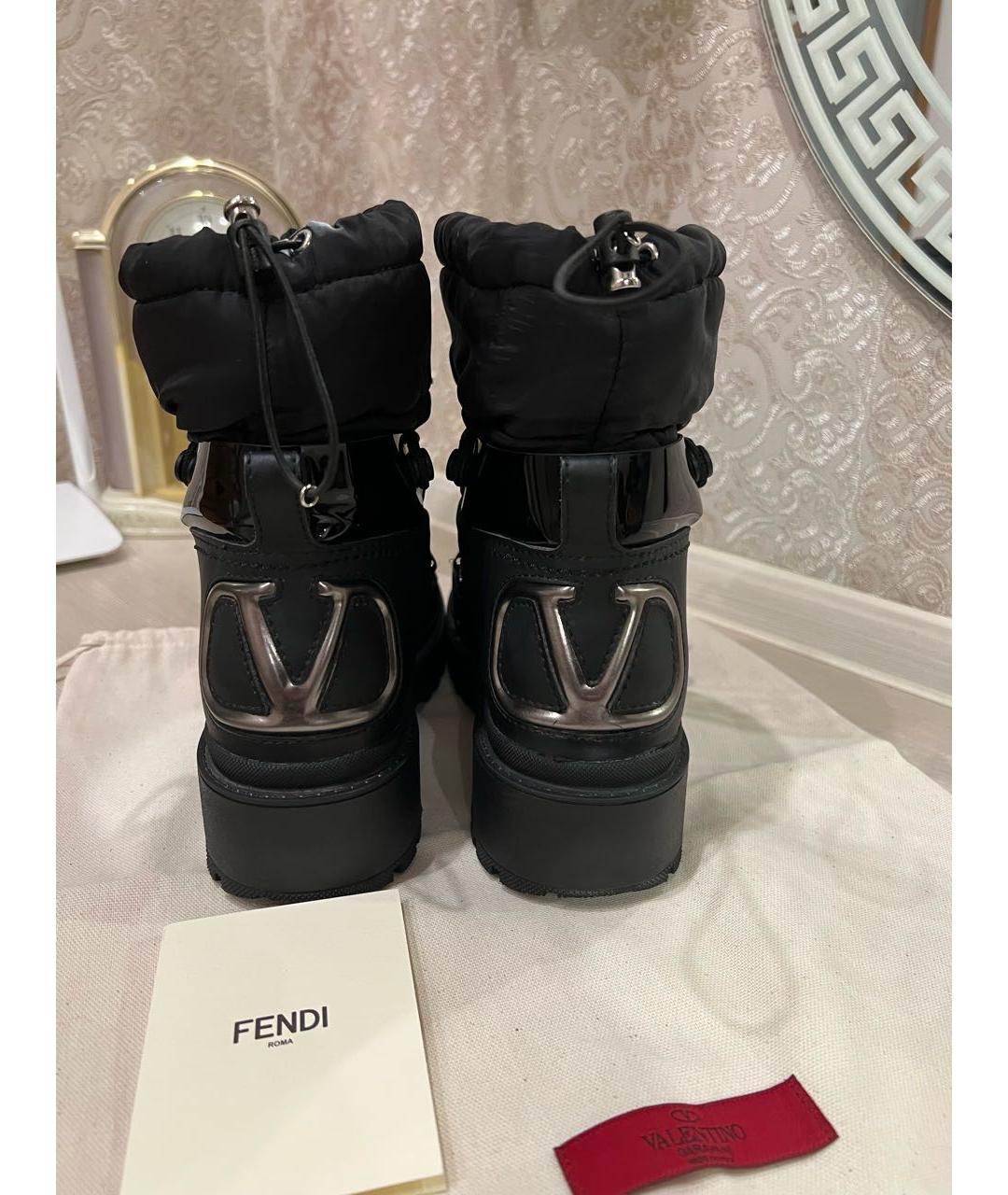 VALENTINO Черные текстильные сапоги, фото 4