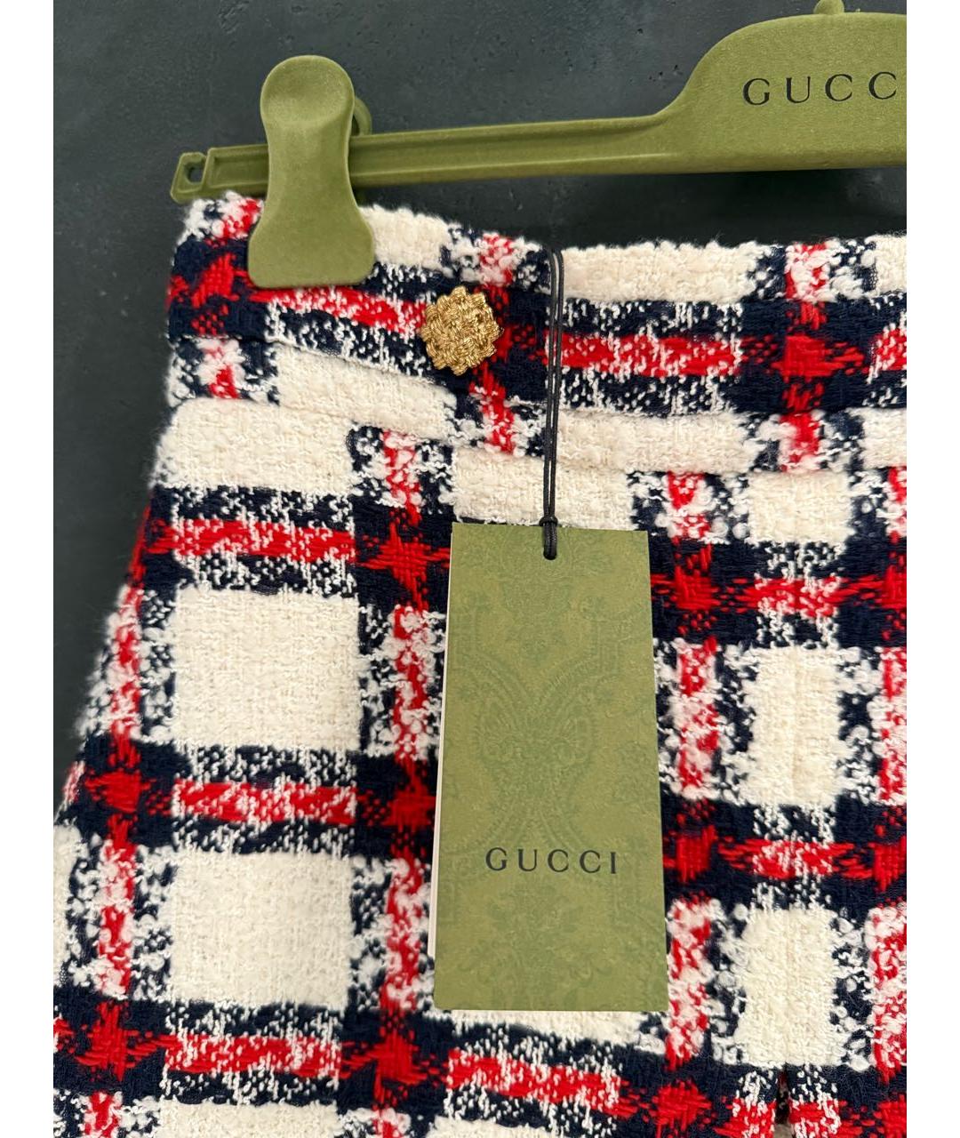GUCCI Мульти шерстяная юбка мини, фото 3