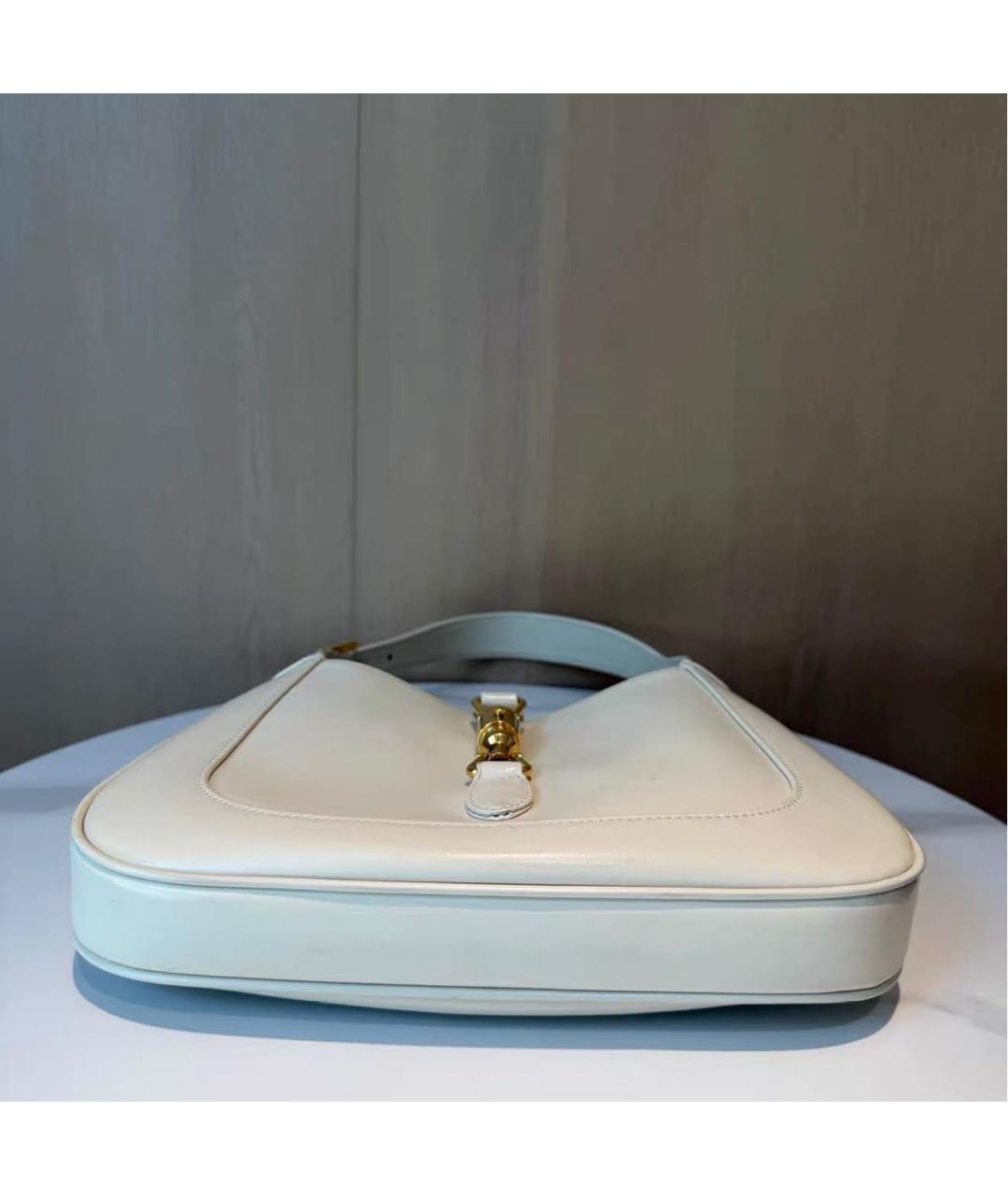 GUCCI Бежевая кожаная сумка с короткими ручками, фото 5