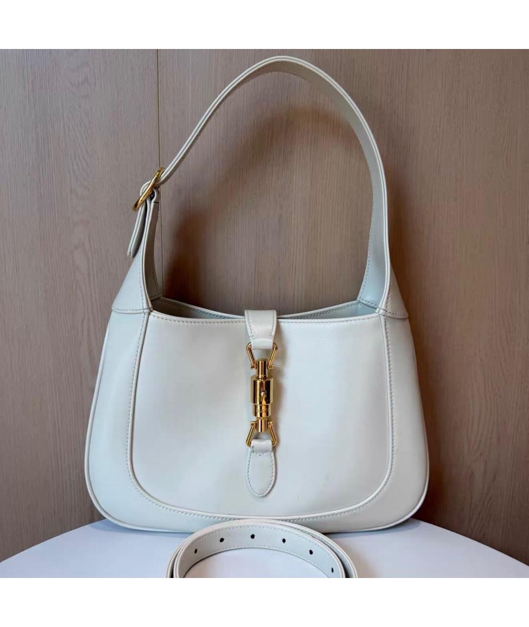 GUCCI Бежевая кожаная сумка с короткими ручками, фото 7