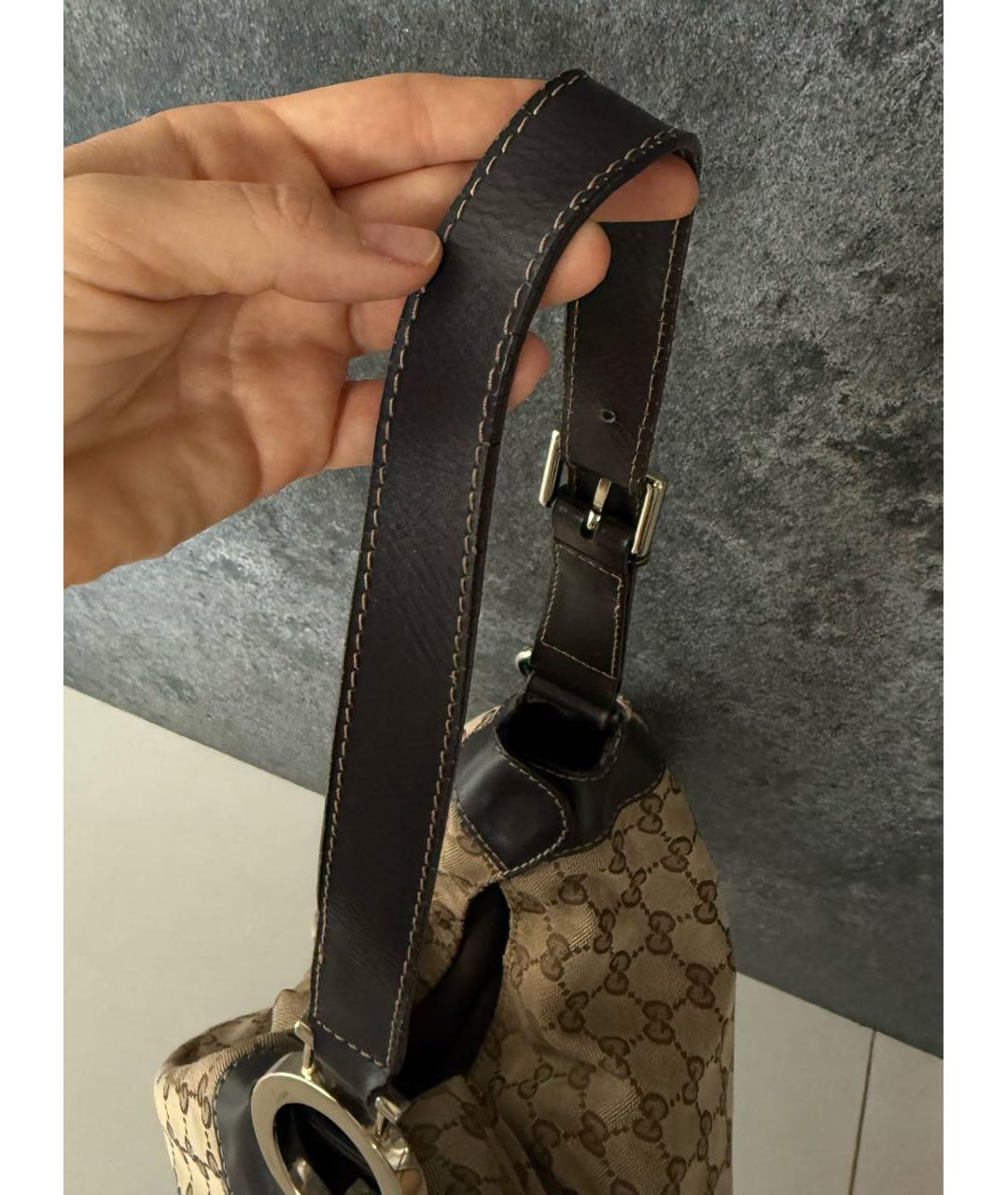 GUCCI Коричневая кожаная сумка тоут, фото 6