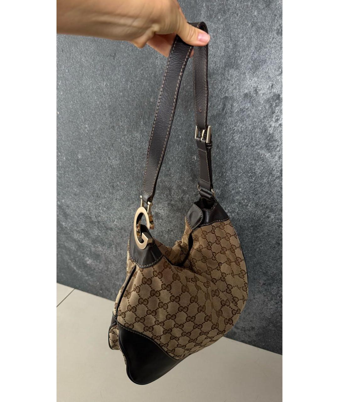 GUCCI Коричневая кожаная сумка тоут, фото 3