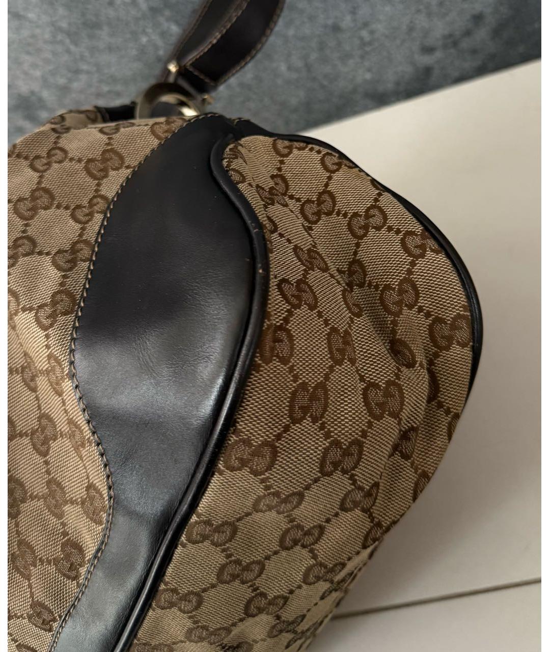 GUCCI Коричневая кожаная сумка тоут, фото 7