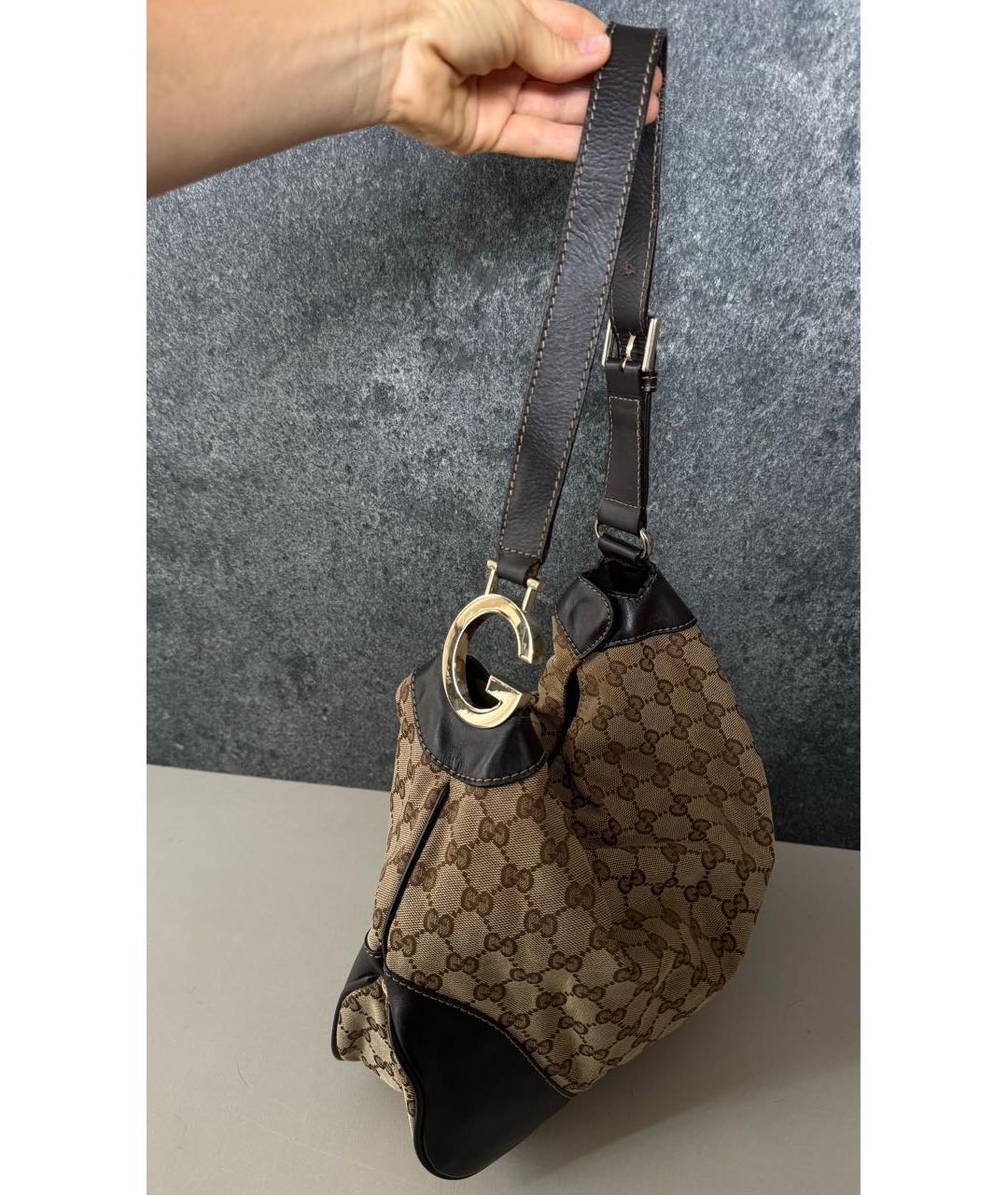 GUCCI Коричневая кожаная сумка тоут, фото 2