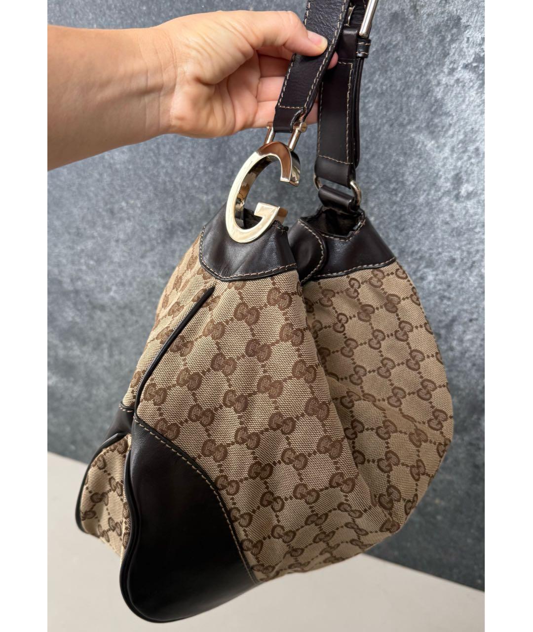 GUCCI Коричневая кожаная сумка тоут, фото 4