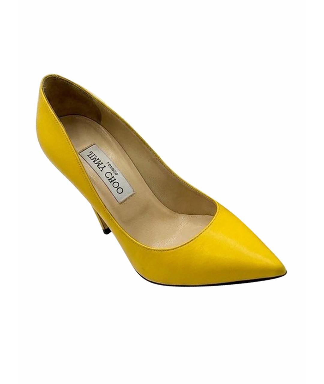 JIMMY CHOO Желтые кожаные туфли, фото 1