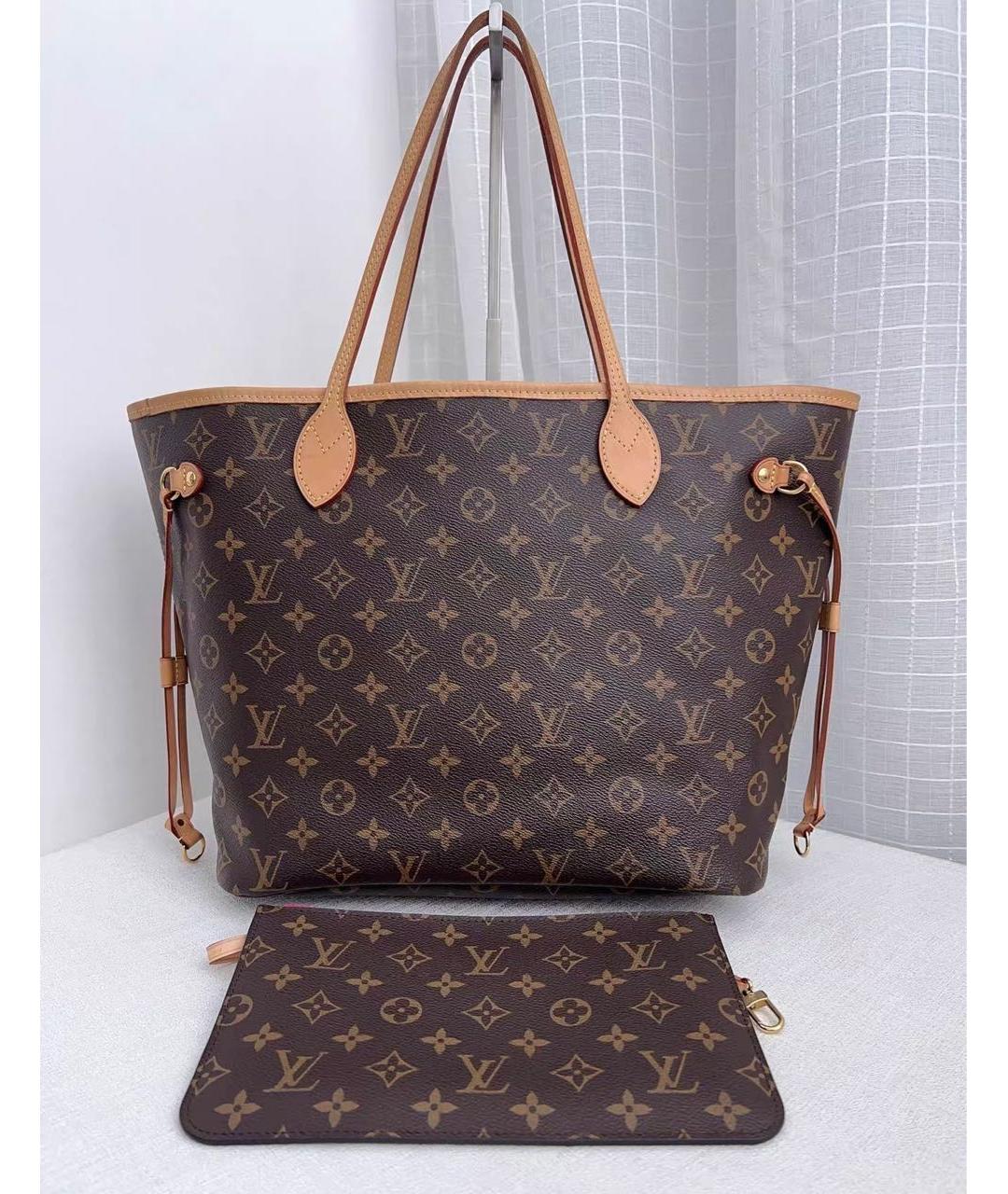 LOUIS VUITTON Коричневая канва сумка тоут, фото 9