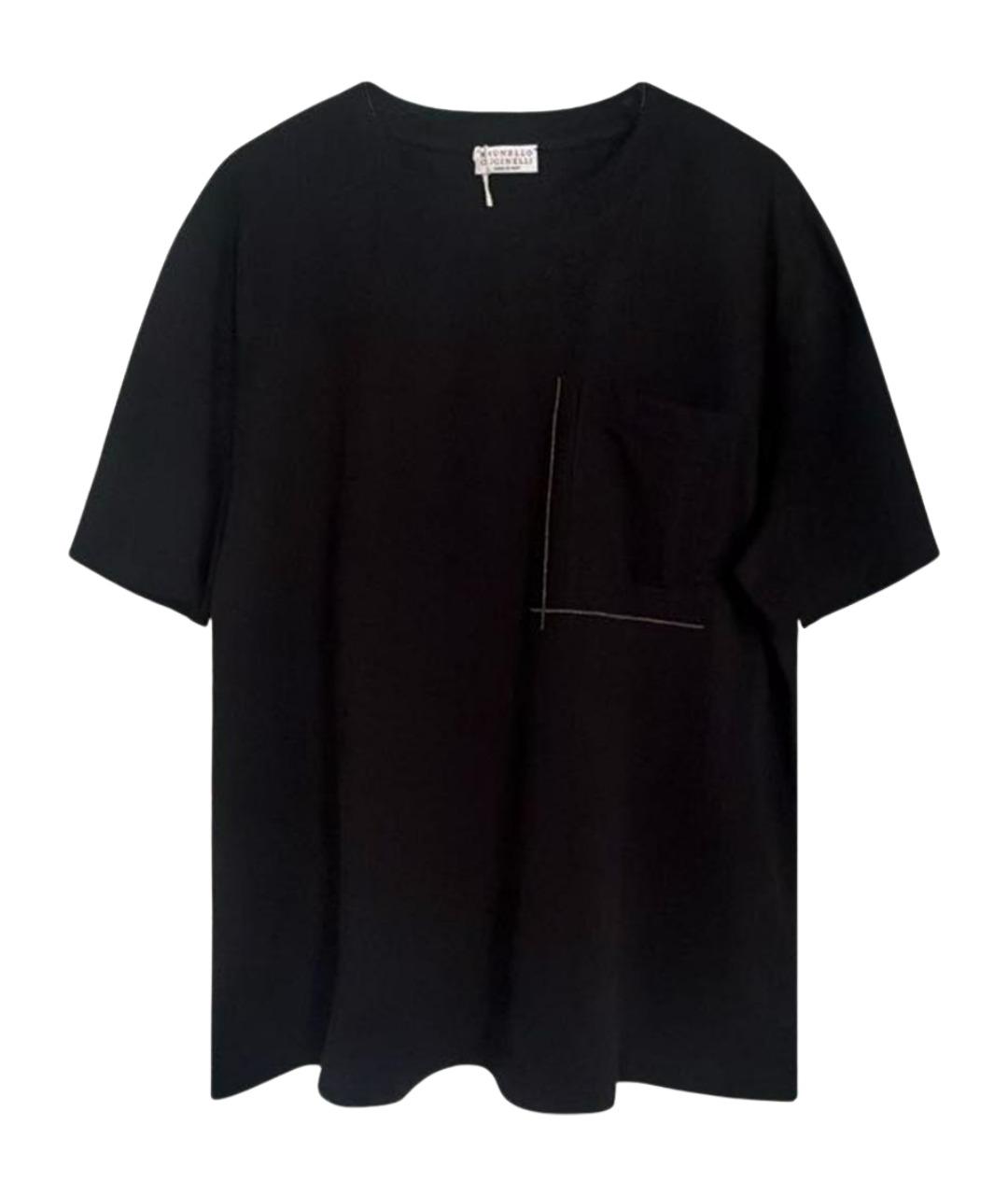 BRUNELLO CUCINELLI Черная хлопковая футболка, фото 1