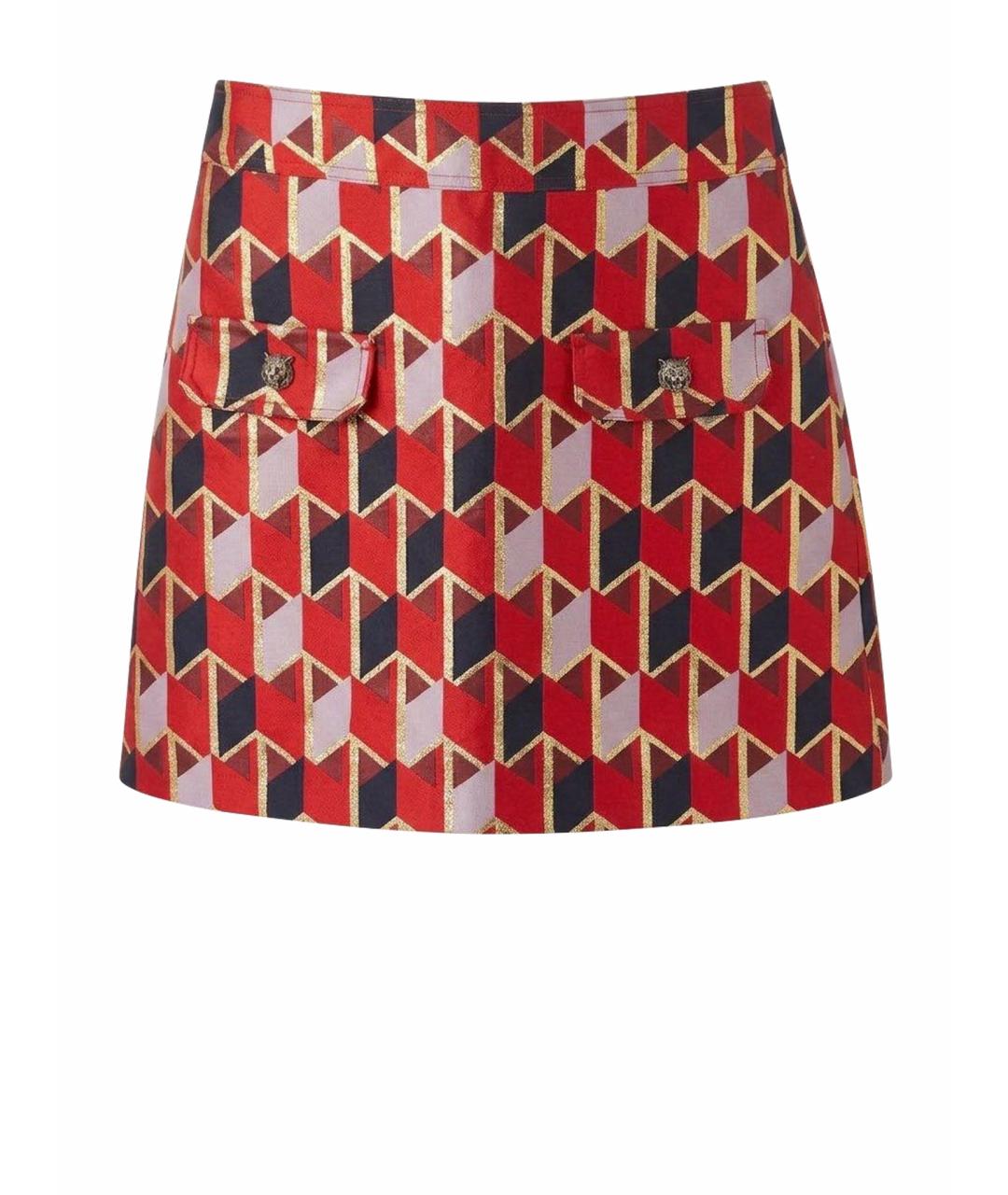 GUCCI Мульти полиэстеровая юбка мини, фото 1