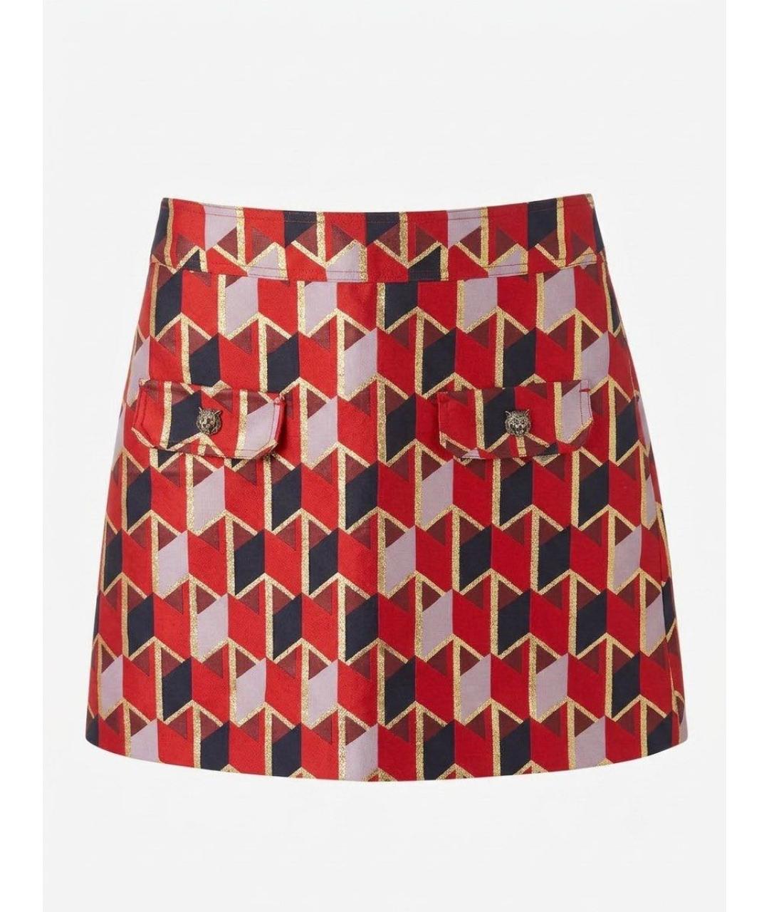 GUCCI Мульти полиэстеровая юбка мини, фото 3