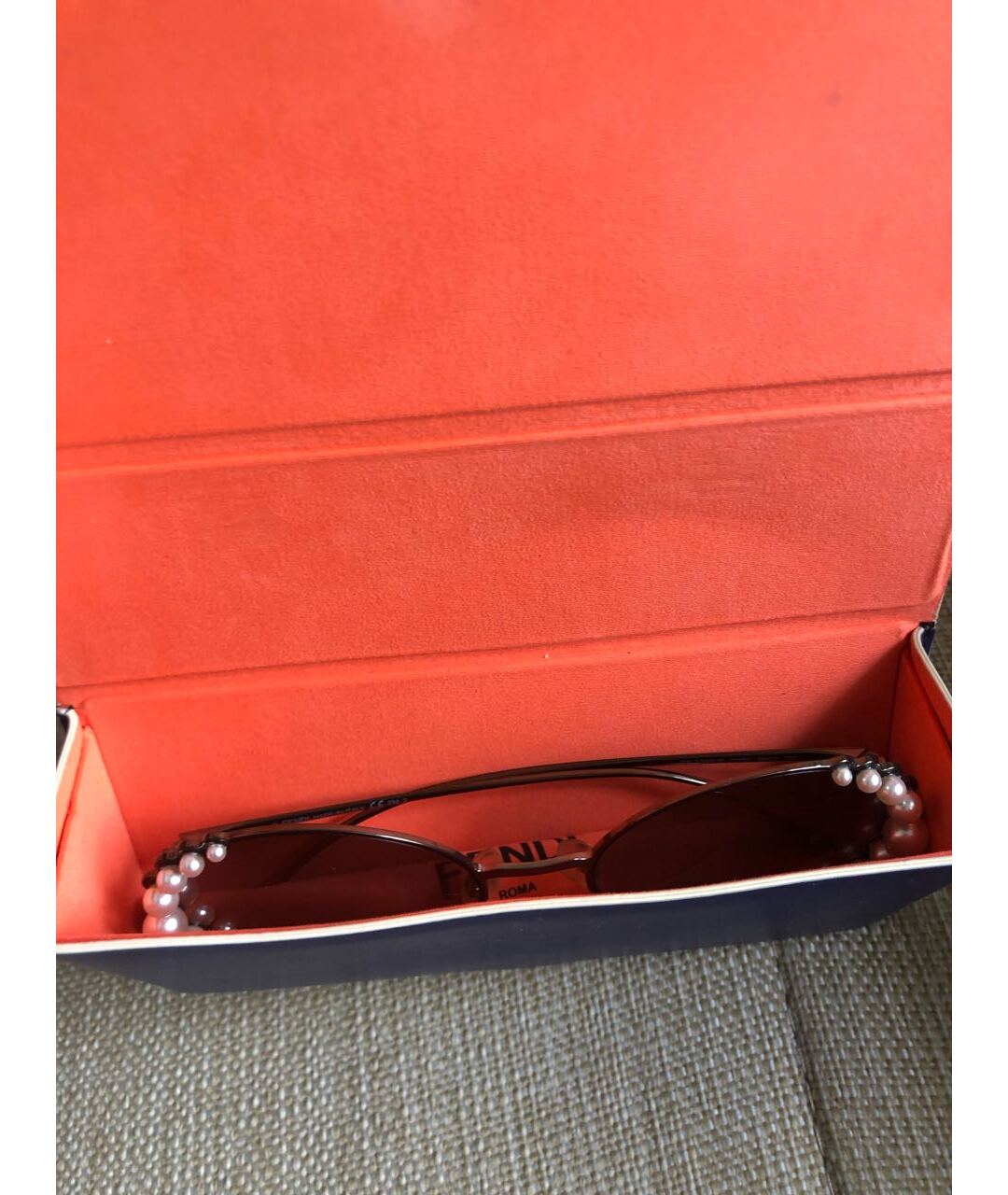 FENDI Антрацитовые металлические солнцезащитные очки, фото 6