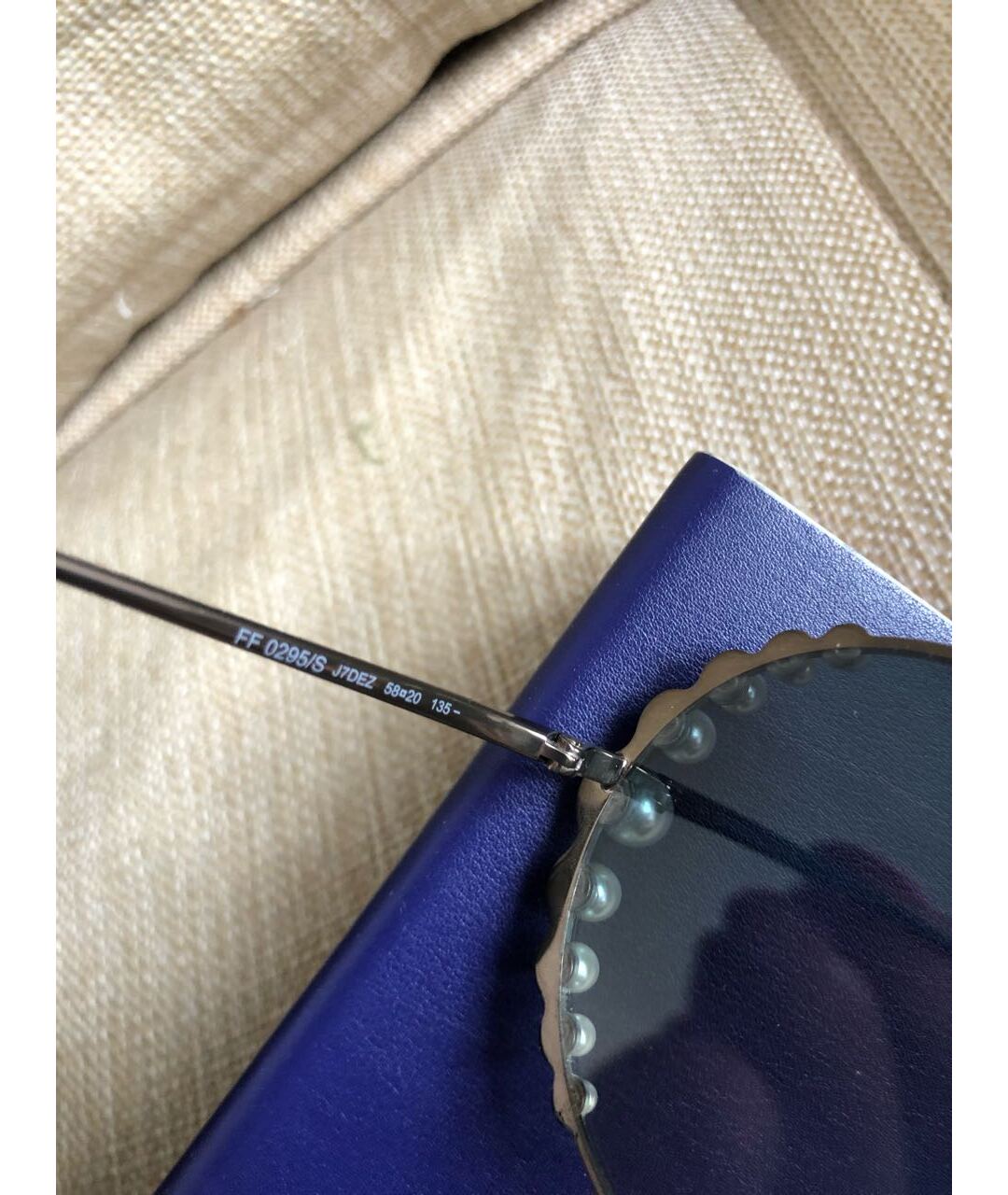 FENDI Антрацитовые металлические солнцезащитные очки, фото 4