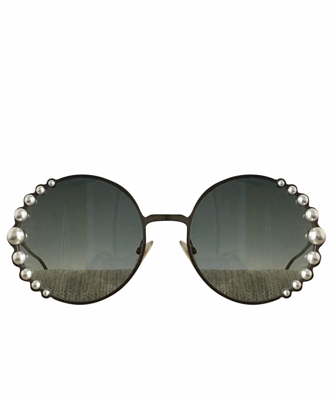 FENDI Антрацитовые металлические солнцезащитные очки, фото 1