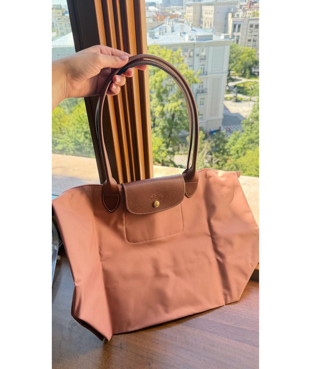LONGCHAMP Коралловая синтетическая сумка тоут, фото 2
