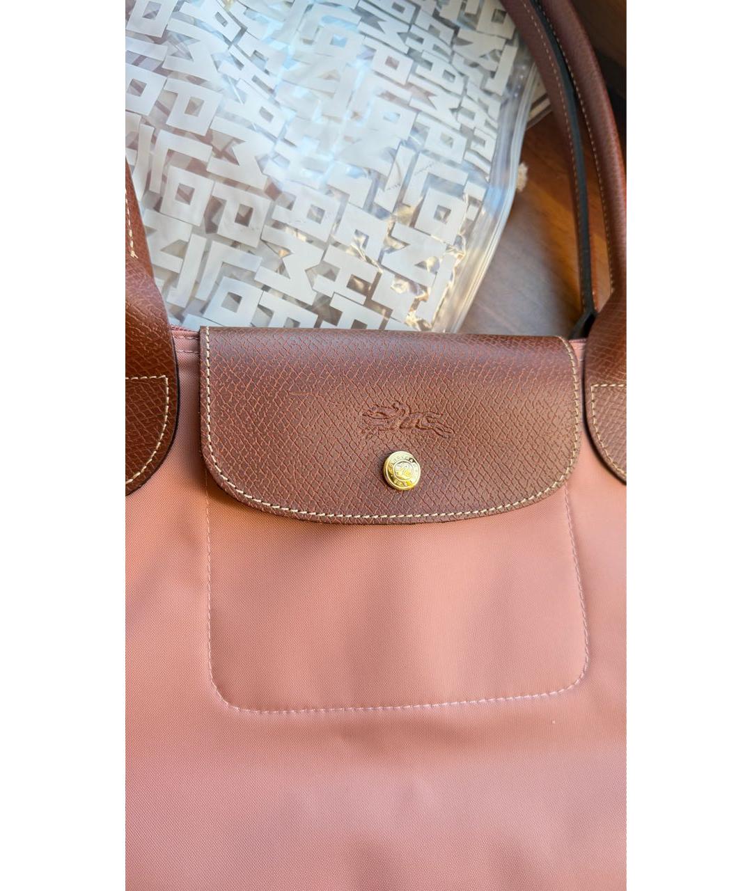 LONGCHAMP Коралловая синтетическая сумка тоут, фото 3