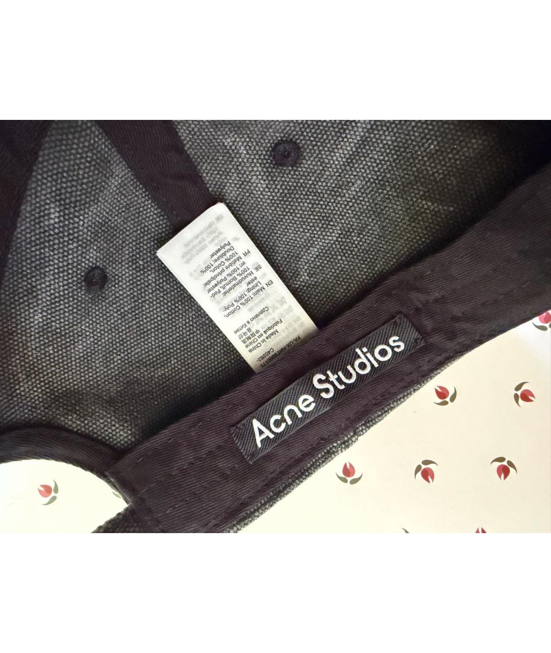 ACNE STUDIOS Серая хлопковая кепка, фото 3