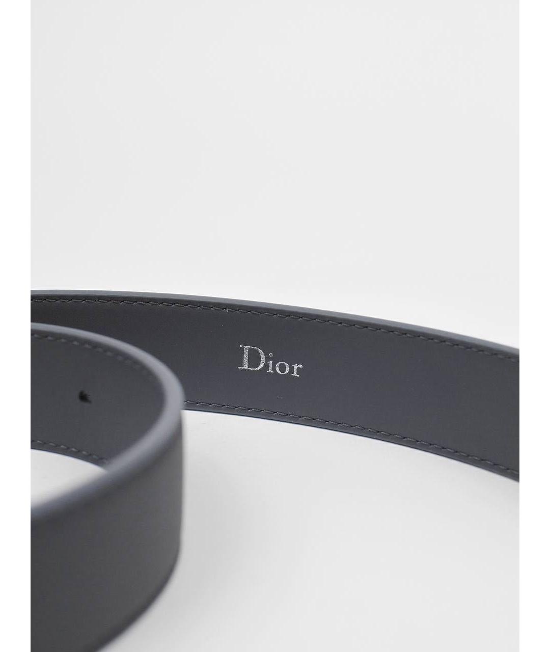 CHRISTIAN DIOR Серый кожаный ремень, фото 3