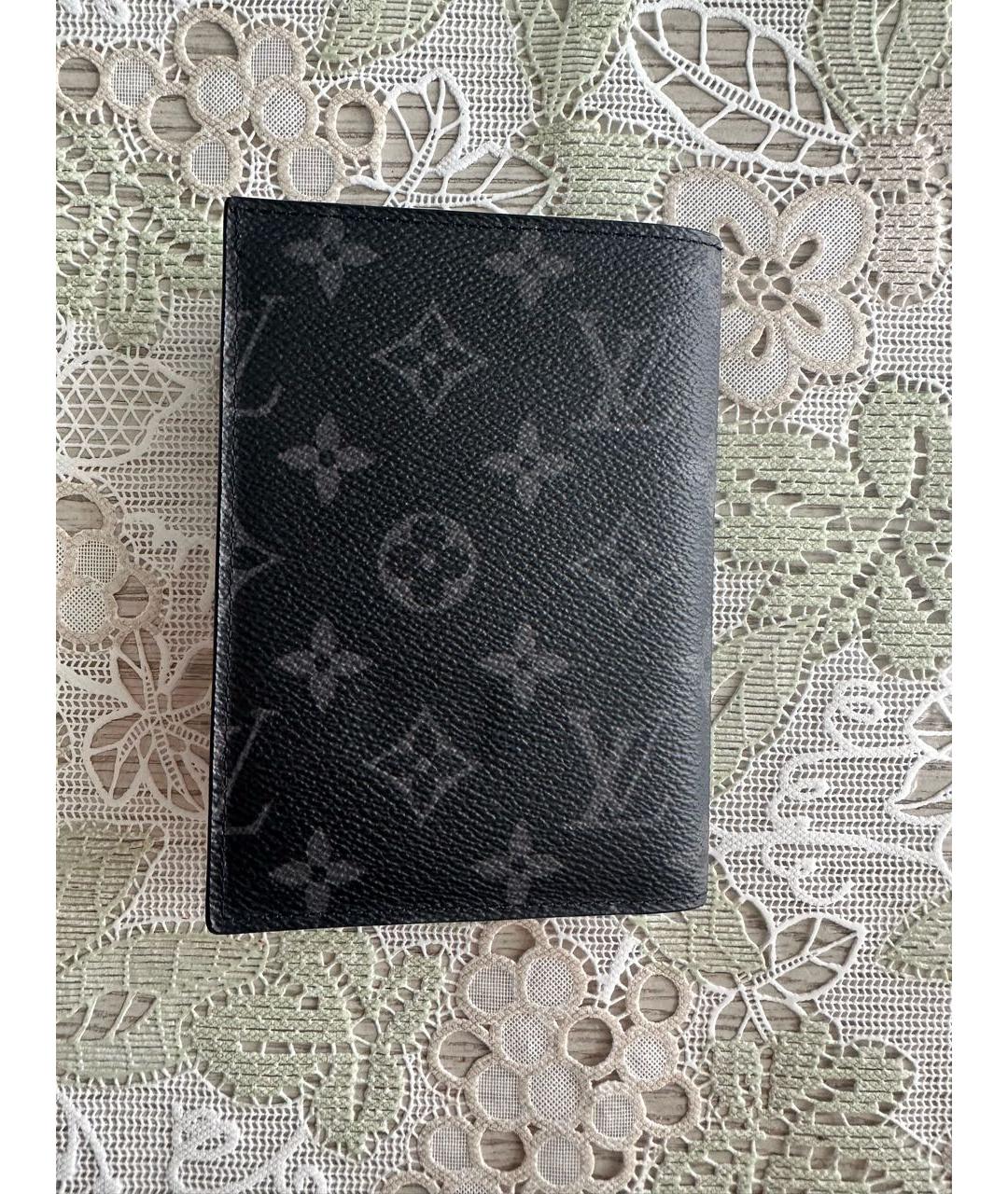 LOUIS VUITTON Черный кожаный кардхолдер, фото 2