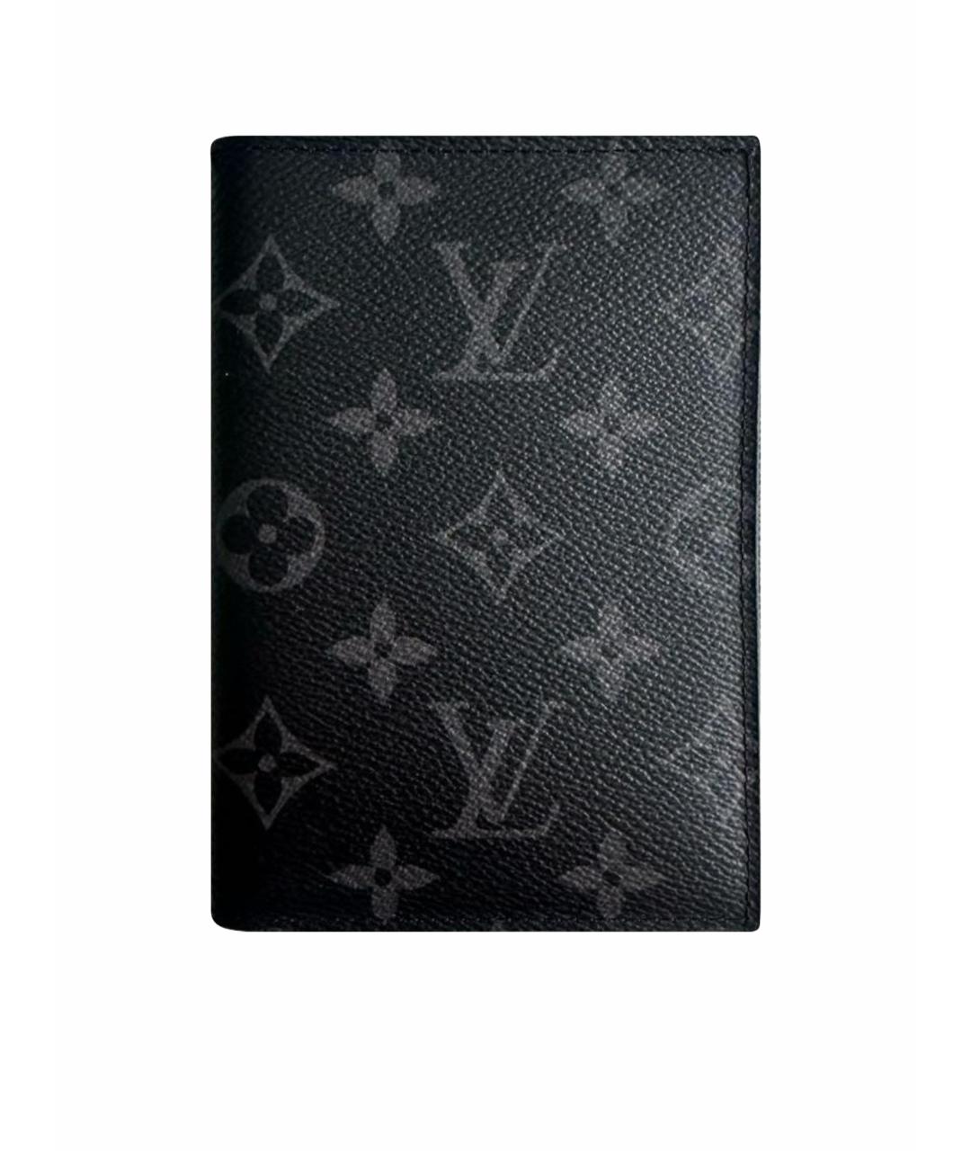 LOUIS VUITTON Черный кожаный кардхолдер, фото 1
