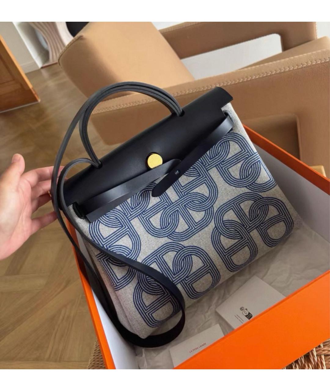 HERMES Серая канва сумка через плечо, фото 2