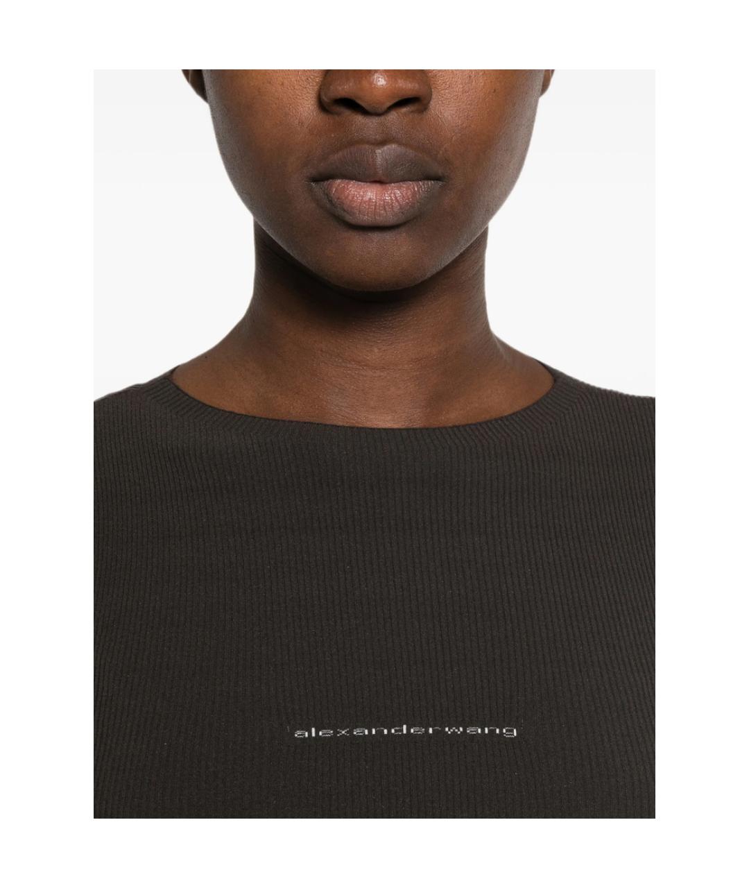 ALEXANDER WANG Коричневая футболка, фото 3