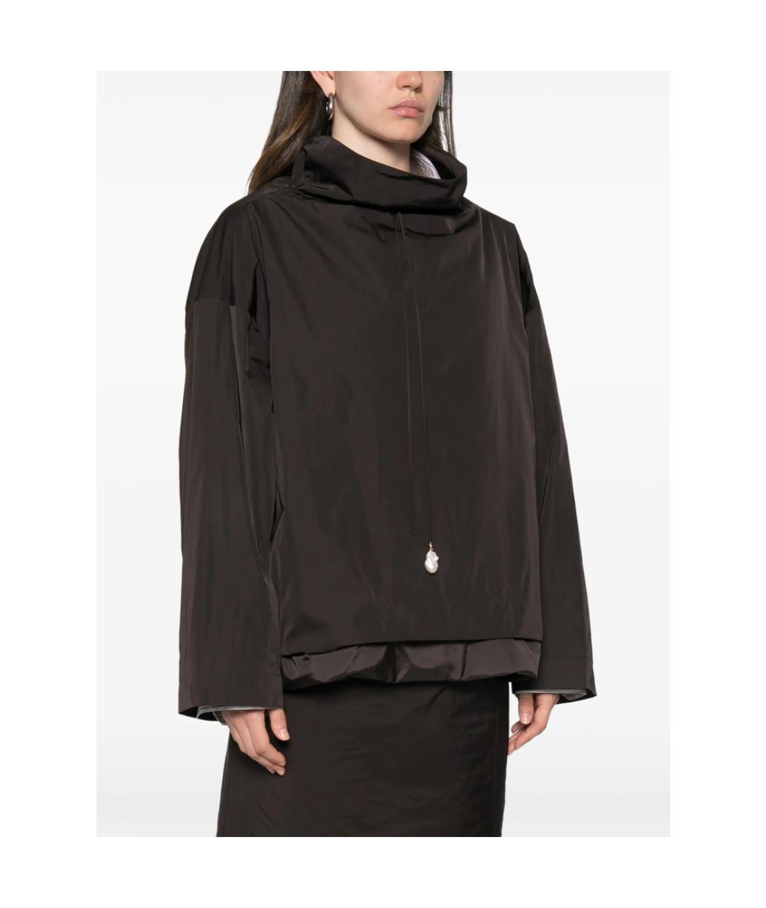 Carven Коричневая полиэстеровая куртка, фото 5