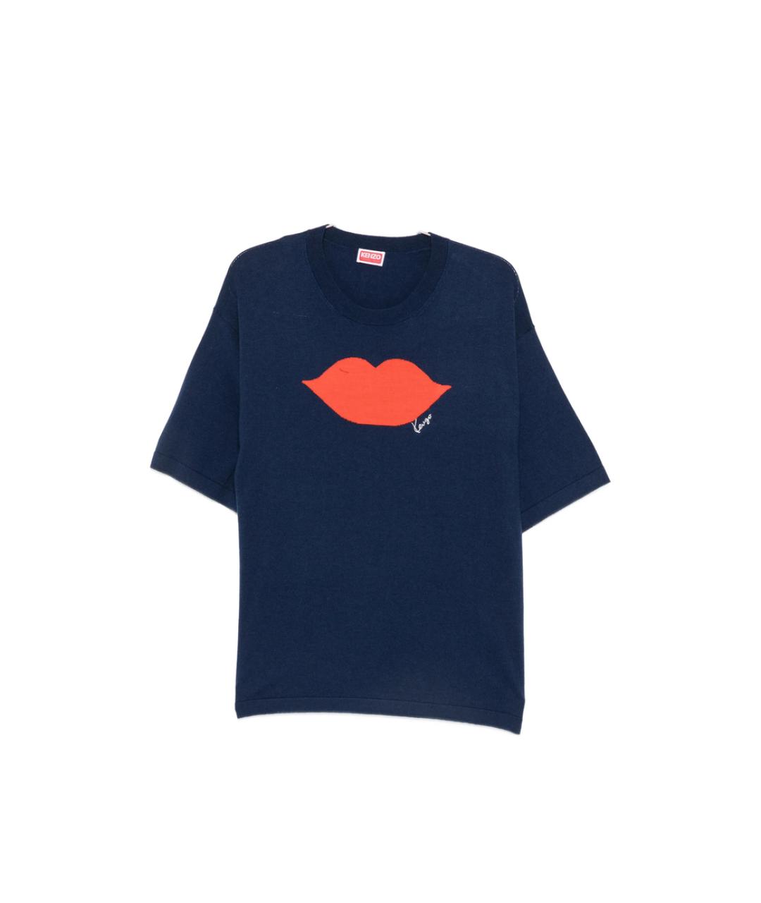 KENZO Синяя хлопковая футболка, фото 1
