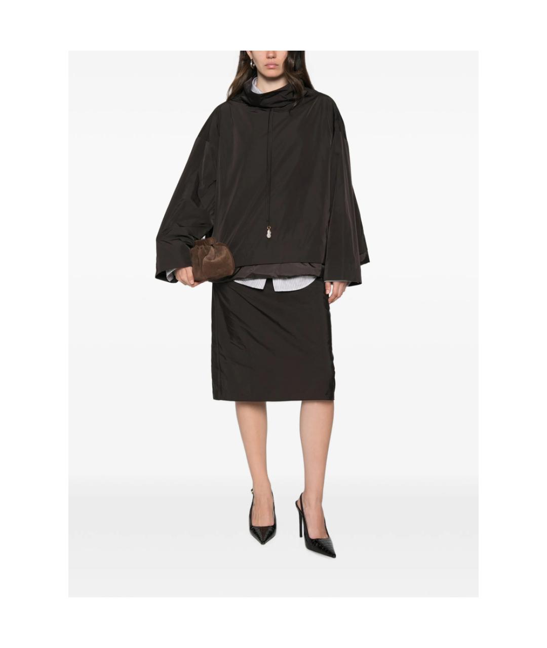 Carven Коричневая юбка миди, фото 4