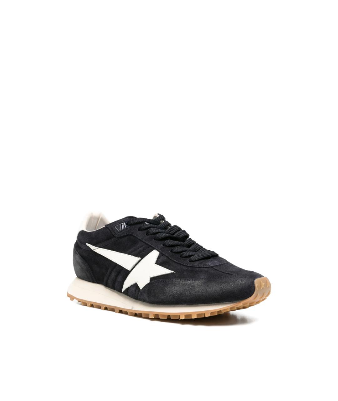 GOLDEN GOOSE Черные замшевые низкие кроссовки / кеды, фото 2