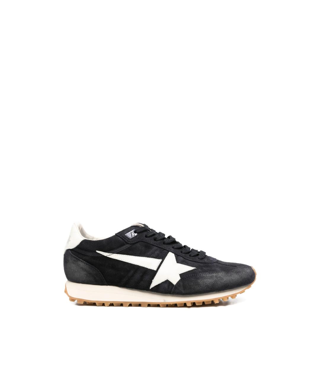 GOLDEN GOOSE Черные замшевые низкие кроссовки / кеды, фото 1
