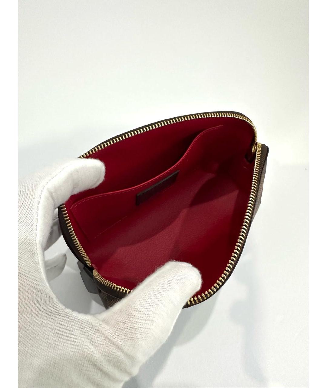 LOUIS VUITTON Коричневая канва косметичка, фото 6