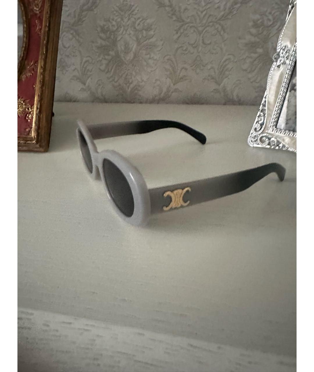 CELINE Серые пластиковые солнцезащитные очки, фото 4
