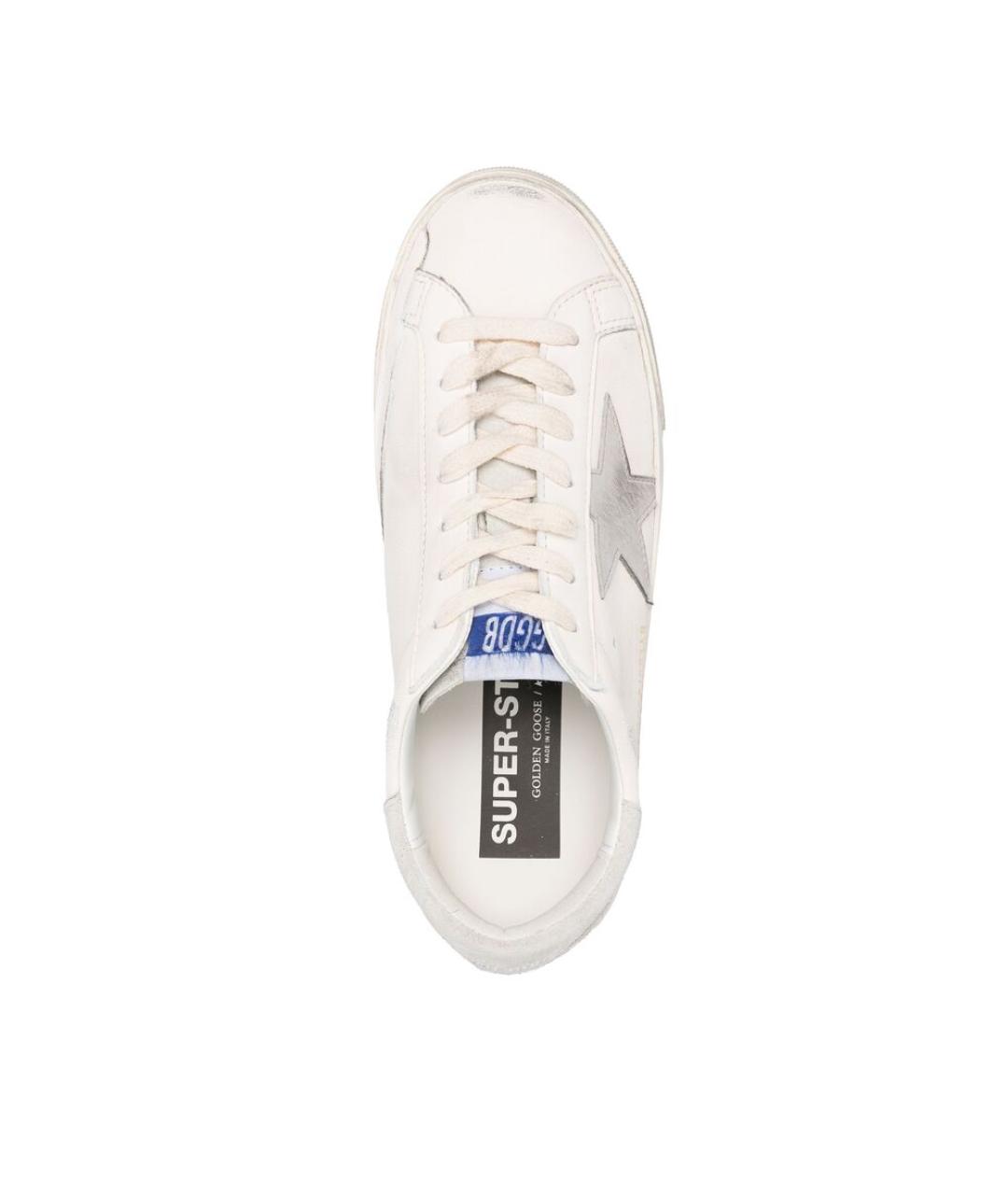 GOLDEN GOOSE Белые кожаные низкие кроссовки / кеды, фото 3