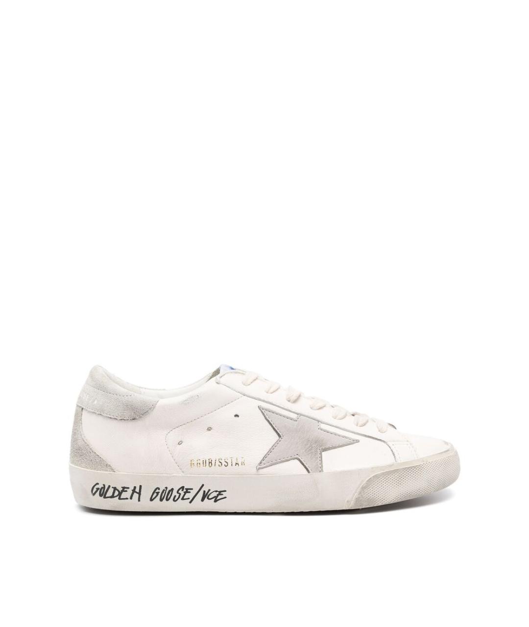 GOLDEN GOOSE Белые кожаные низкие кроссовки / кеды, фото 1