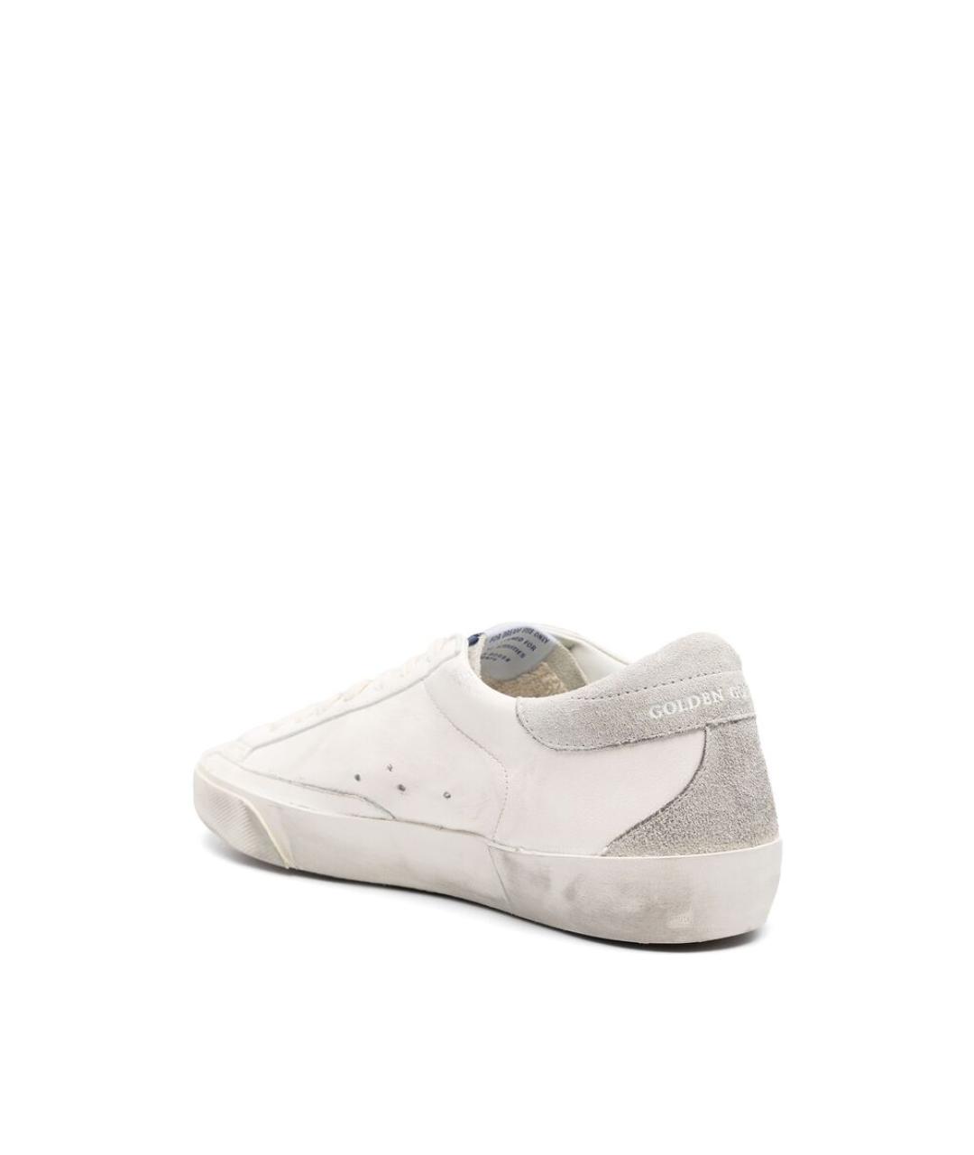 GOLDEN GOOSE Белые кожаные низкие кроссовки / кеды, фото 2