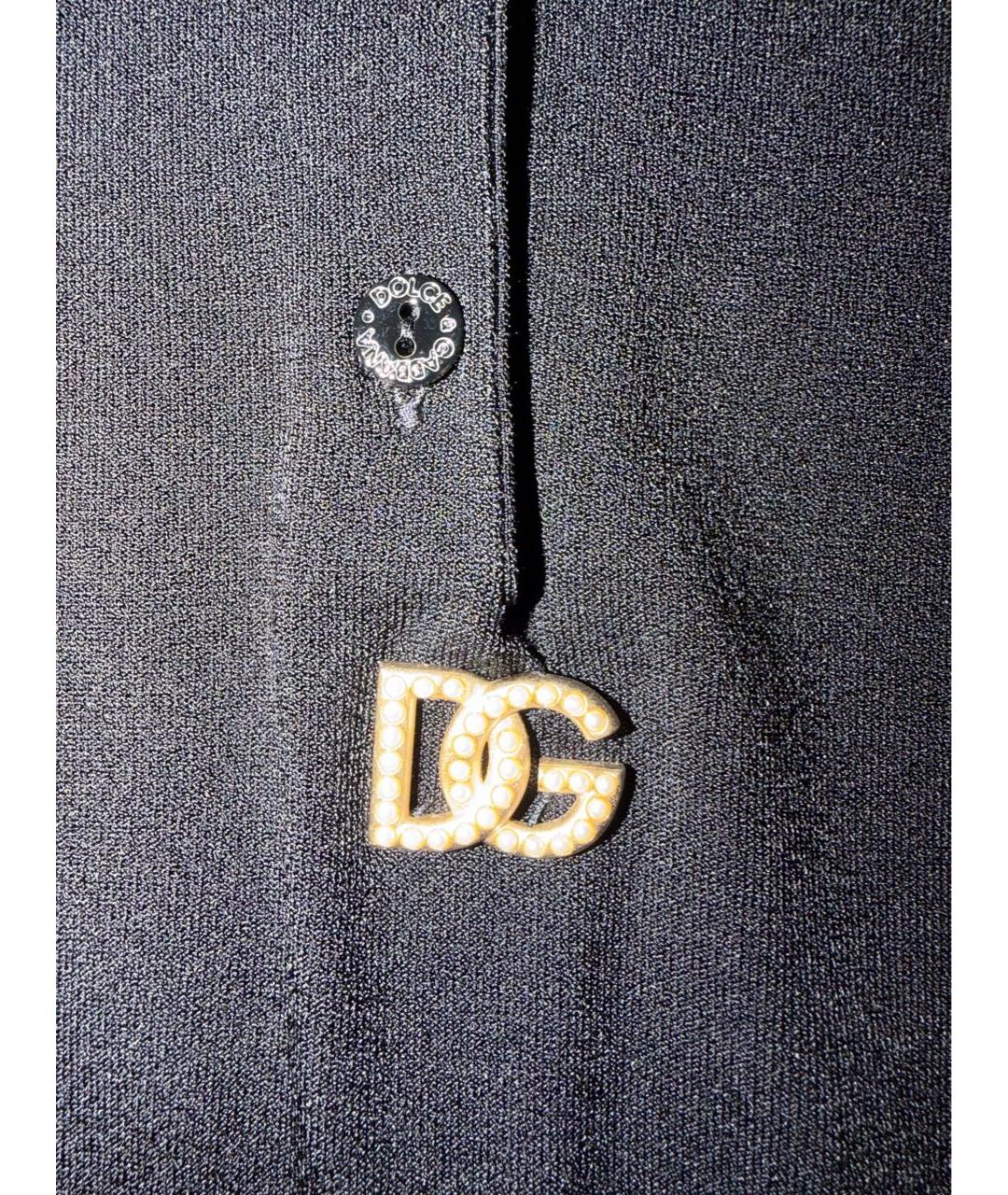 DOLCE&GABBANA Черная вискозная футболка, фото 4