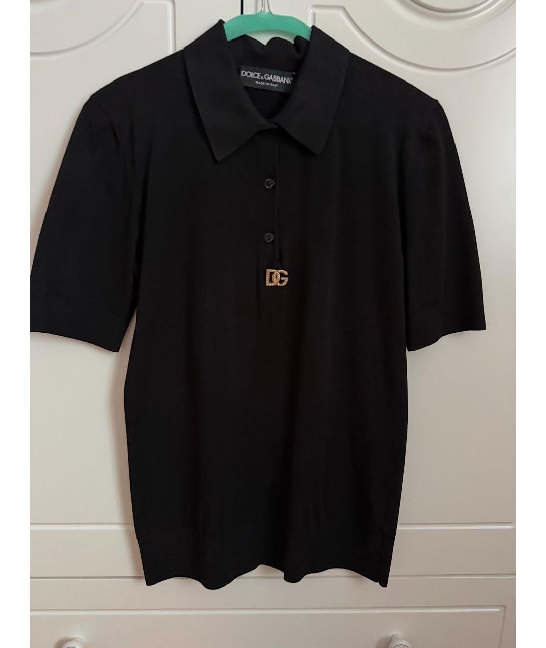 DOLCE&GABBANA Черная вискозная футболка, фото 6