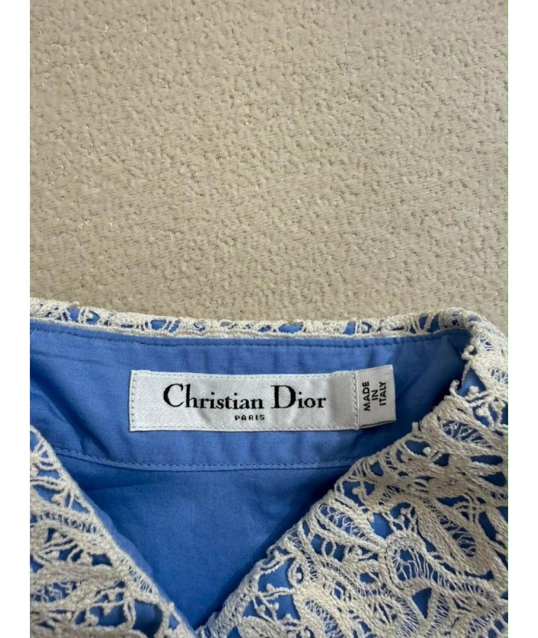 CHRISTIAN DIOR Синяя хлопковая майка, фото 5